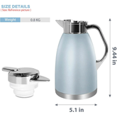 SSAWcasa Coffee Carafe 61oz Insulated Vacuum Coffee Thermos Urn Stainless Steel Thermal Flask Pot Coffee Dispenser Keep 12 Hours Hot&24 Hours Cold (Light Blue)